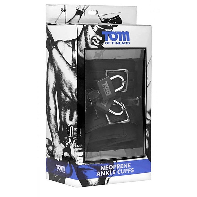 Tom of Finland Neoprene Ankle Cuffs with Lock - Cuffs and Restraints