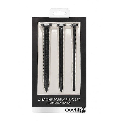 Ouch Silicone Screw Plug Set by Shots Toys - Penis Plugs
