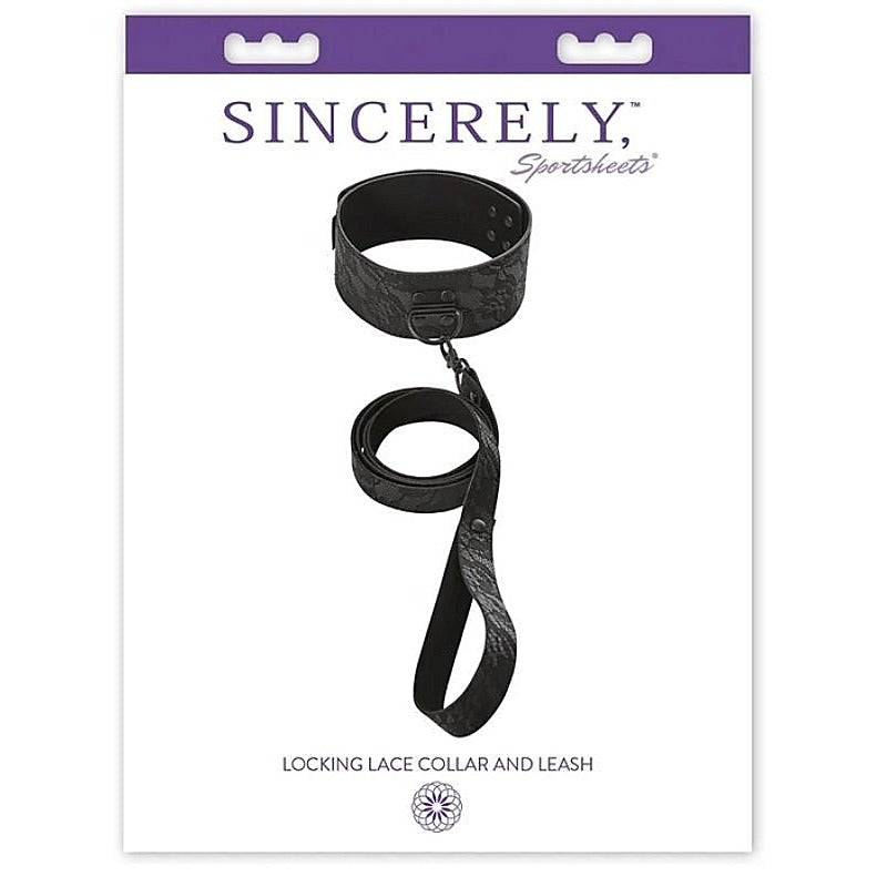 Sincerely Locking Lace Collar And Leash By Sportsheets - Collars and Leads