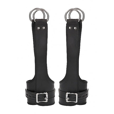 Pain Leather Suspension Wrist Cuffs By Shots Toys - Cuffs and Restraints