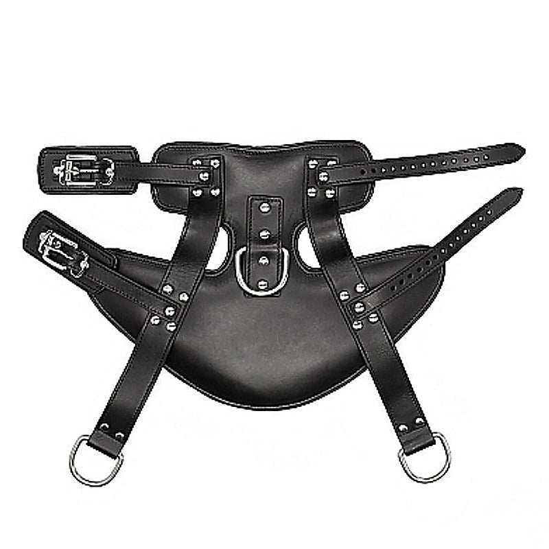 Wrap-Around Leather Suspension Ankle Cuffs By Shots Toys - Cuffs and Restraints