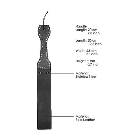 Pain Leather Belt Whip Slapper With Wooden Handle - Paddles And Slappers