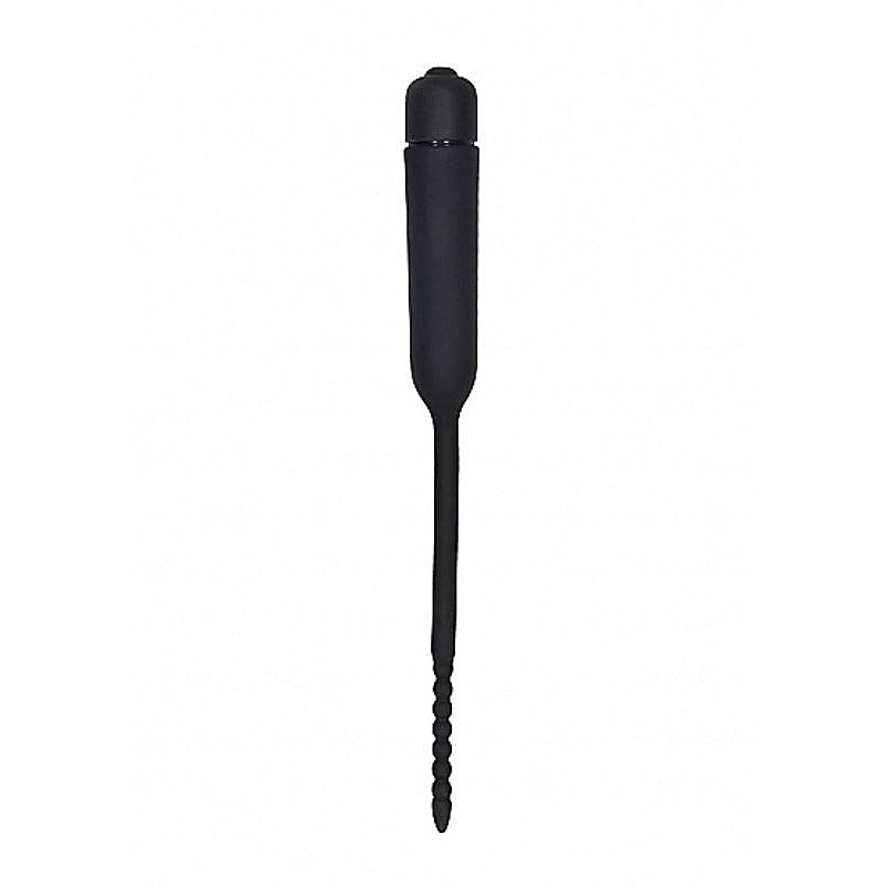 Silicone Vibrating Bullet Plug With Beaded Tip By Shots Toys - Penis Plugs