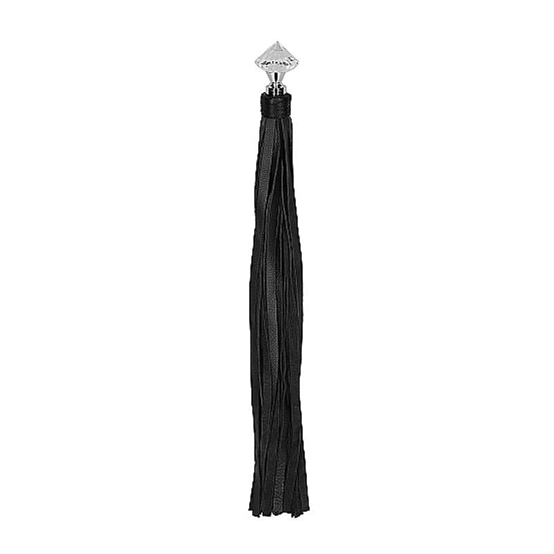 Pain Sparkling Pointed Handle Leather Flogger By Shots Toys - Whips And Crops