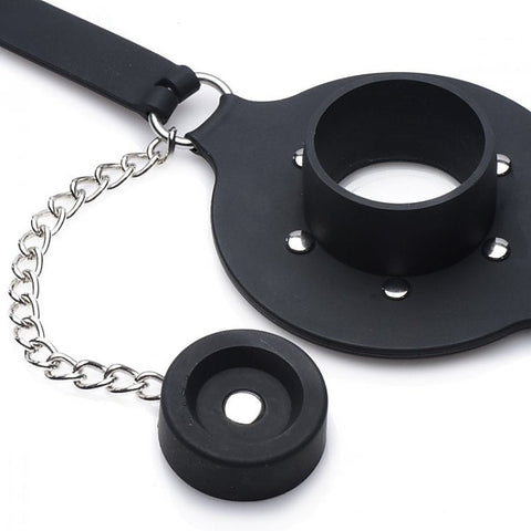Pie Hole Silicone Feeding Gag By Xr Brands - Bondage Gags and Bits