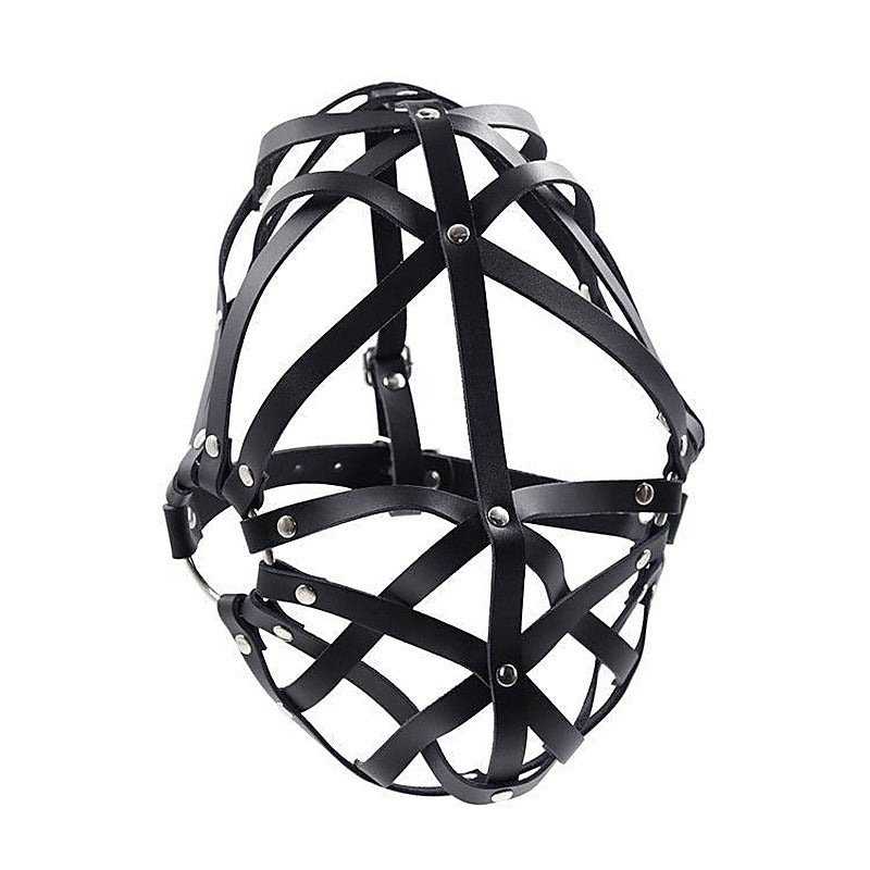 Cross Belt Half Face Hood - Bondage Hoods