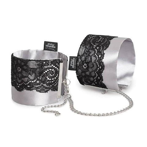 Fifty Shades of Grey Play Nice Satin and Lace Wrist Cuffs - Collars and Leads