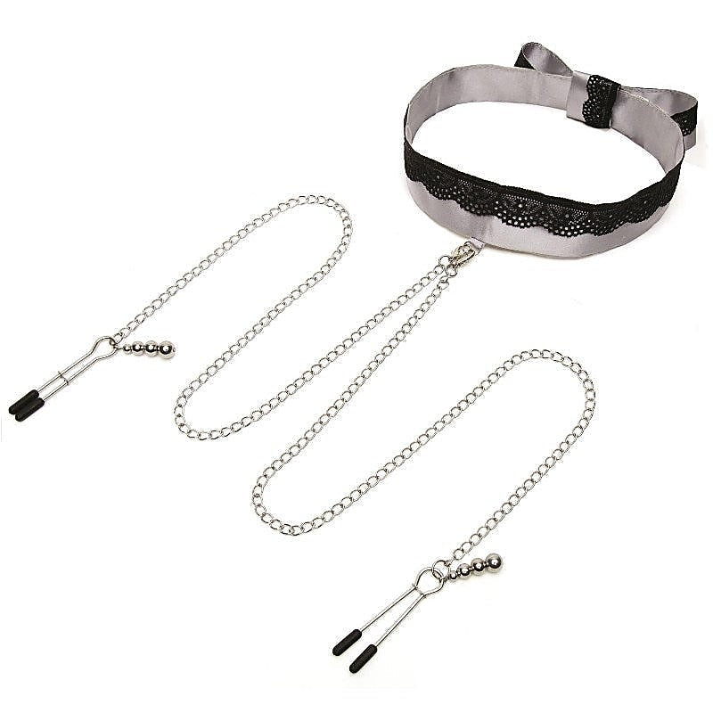Fifty Shades Of Grey Play Nice Satin And Lace Collar And - Collars and Leads