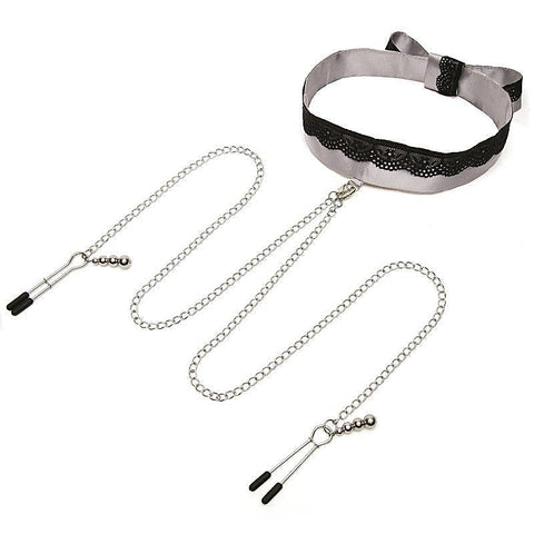 Fifty Shades Of Grey Play Nice Satin And Lace Collar And - Collars and Leads