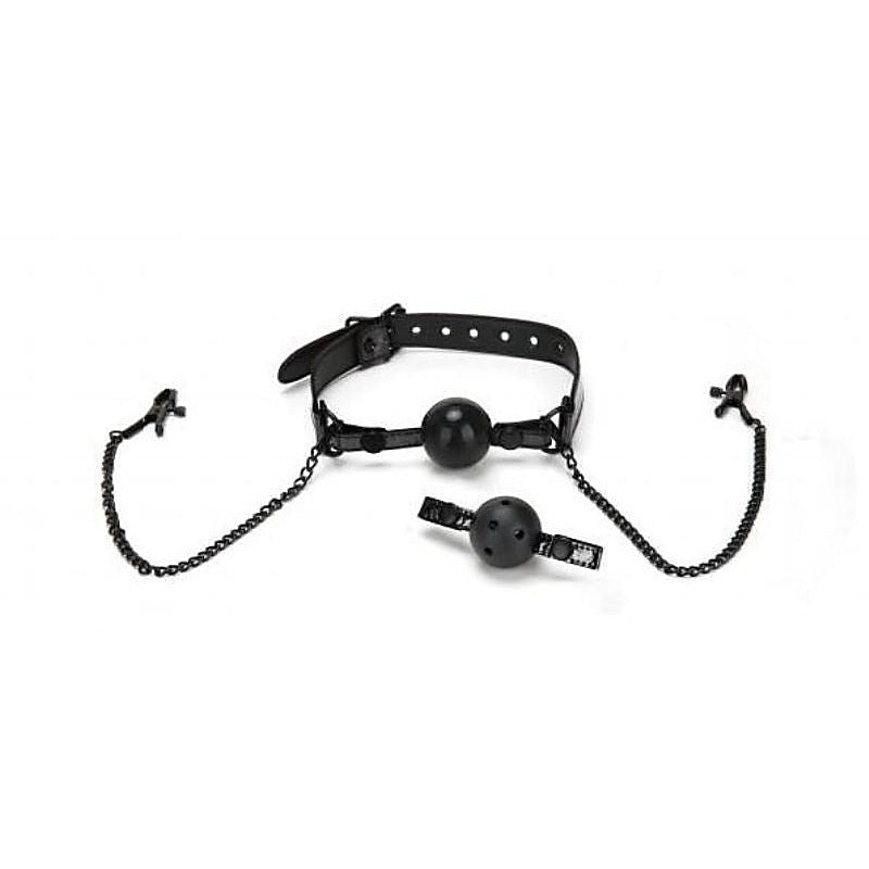 Whipsmart Diamond Ball Gag And Nipple Clips By Xgen Products - Bondage Gags and Bits
