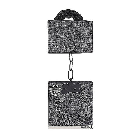 Ouch Denim Metal Handcuffs by Shots Toys - Cuffs and Restraints