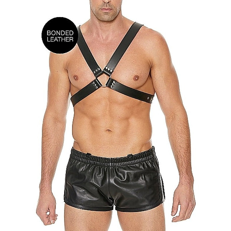 Adjustable Leather Harness for Men by Shots Toys - Cuffs and Restraints