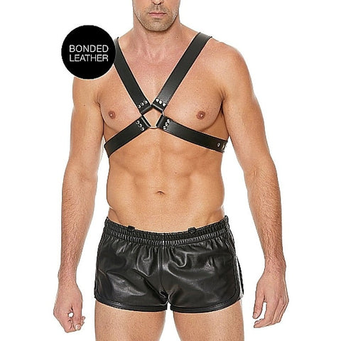 Adjustable Leather Harness for Men by Shots Toys - Cuffs and Restraints