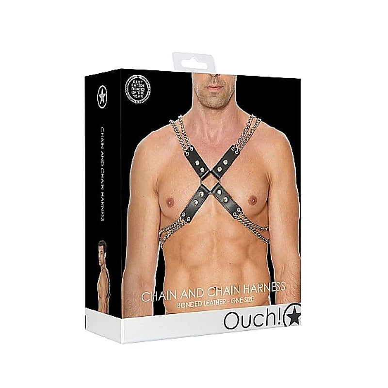 Chain And Chain Harness Black By Shots Toys - Cuffs and Restraints
