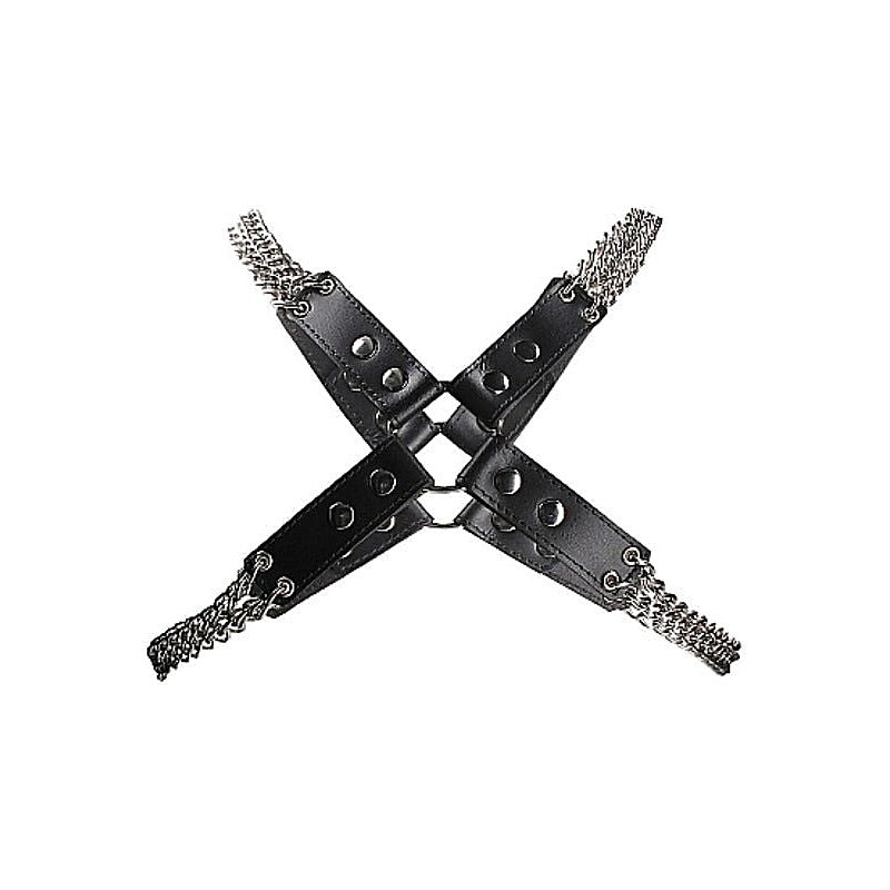Chain And Chain Harness Black By Shots Toys - Cuffs and Restraints