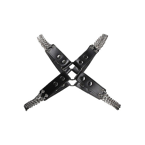 Chain And Chain Harness Black By Shots Toys - Cuffs and Restraints
