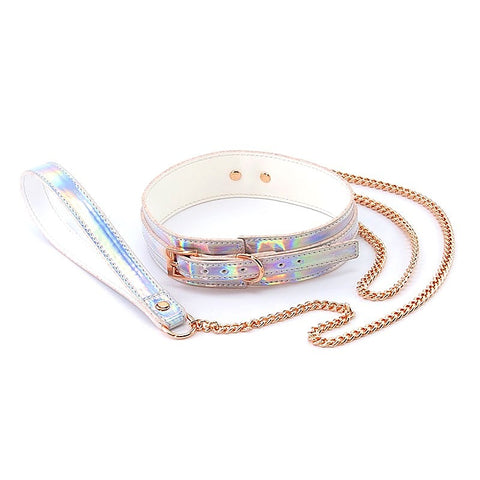 Cosmo's Vibrant Bondage Bliss - Rainbow Collar & Leash Set - Collars and Leads