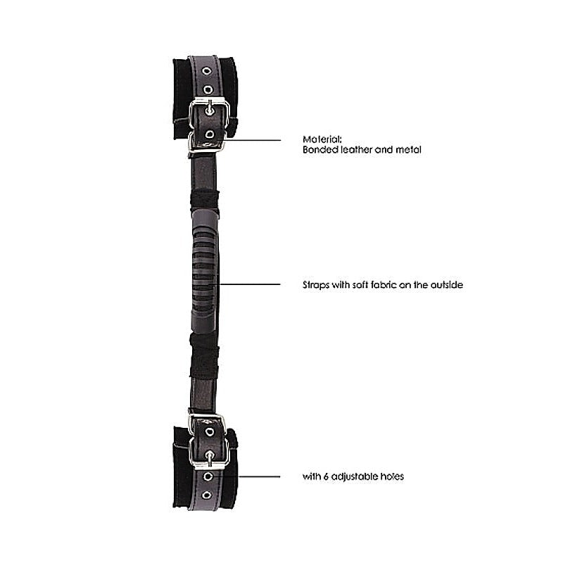 Ouch and Bonded Leather Wrist Cuffs with Handle - Cuffs and Restraints