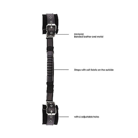 Ouch and Bonded Leather Wrist Cuffs with Handle - Cuffs and Restraints