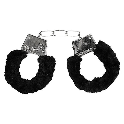 Black And White Beginners Furry Wrist Cuffs By Ouch - Cuffs and Restraints