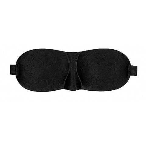 Black and White Satin Curvy Eye Mask by Shots Toys - Masks And Blindfolds