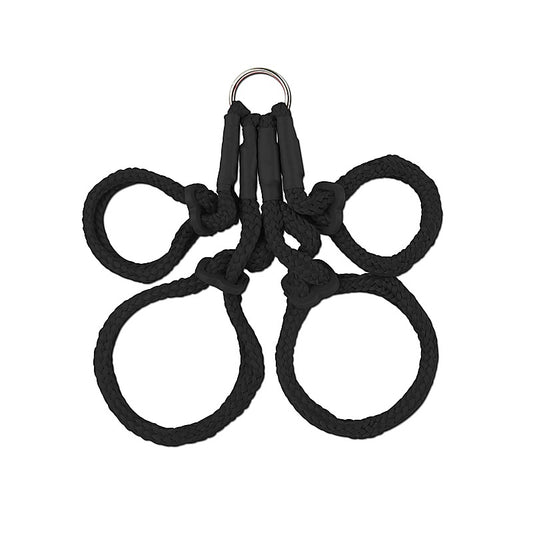 Fetish Fantasy Japanese Bondage Silk Rope Hogtie Black - Cuffs and Restraints