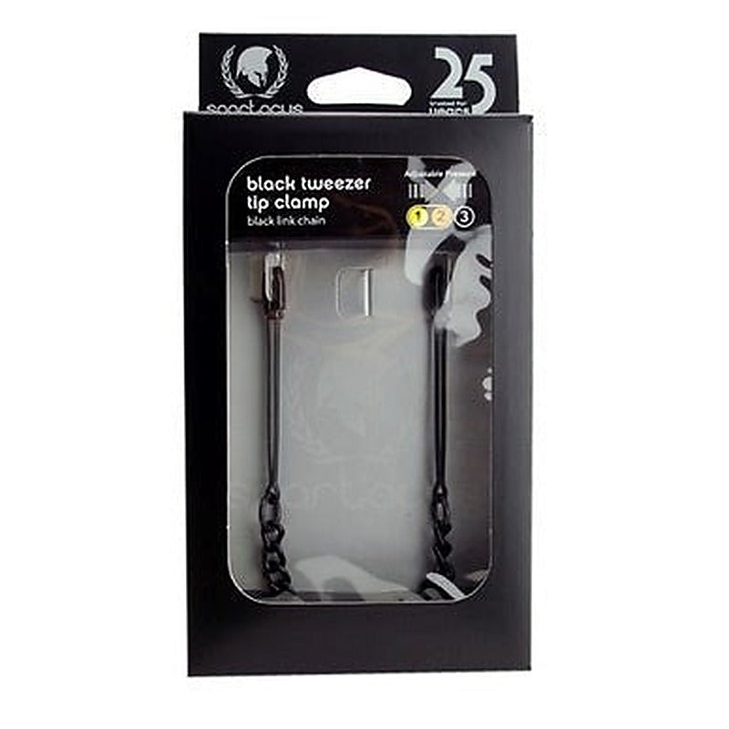 Tweezer Tip Clamps - Black Link Chain - Nipple and Clit Clamps