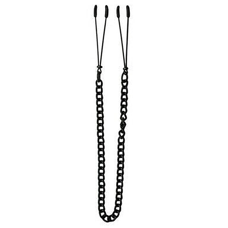 Tweezer Tip Clamps - Black Link Chain - Nipple and Clit Clamps