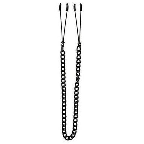Tweezer Tip Clamps - Black Link Chain - Nipple and Clit Clamps
