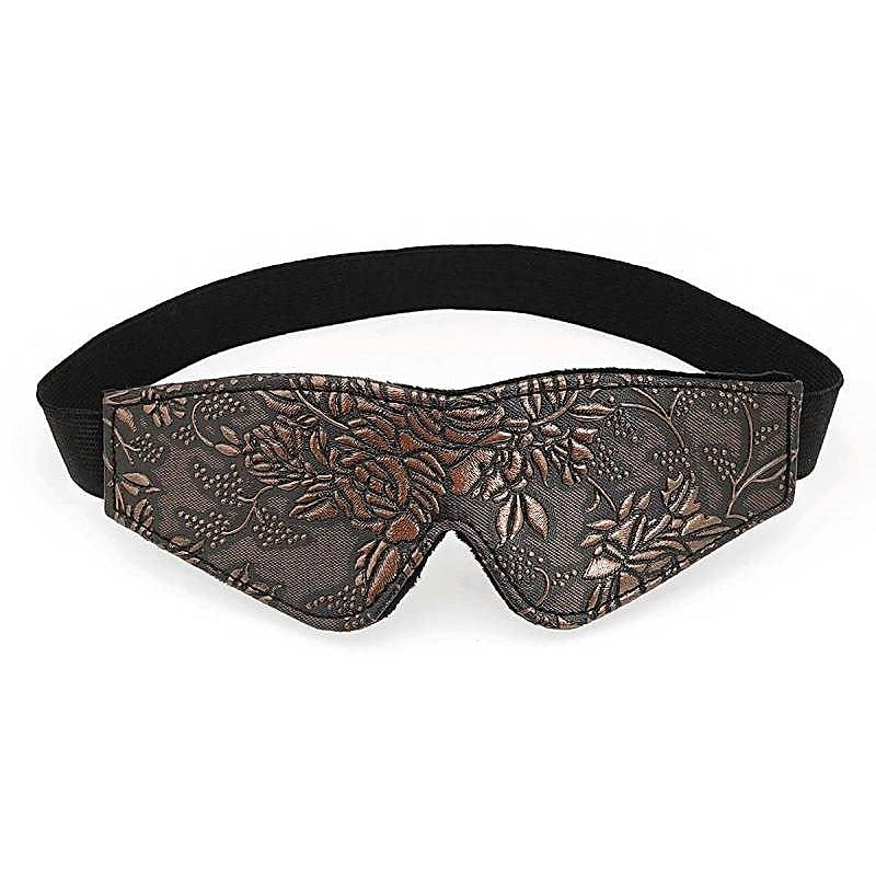 Brown Floral Print Blindfold By Spartacus Enterprises - Fancy Dress Ups