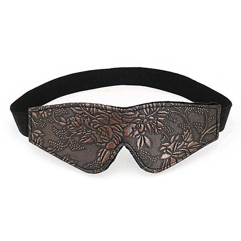 Brown Floral Print Blindfold By Spartacus Enterprises - Fancy Dress Ups