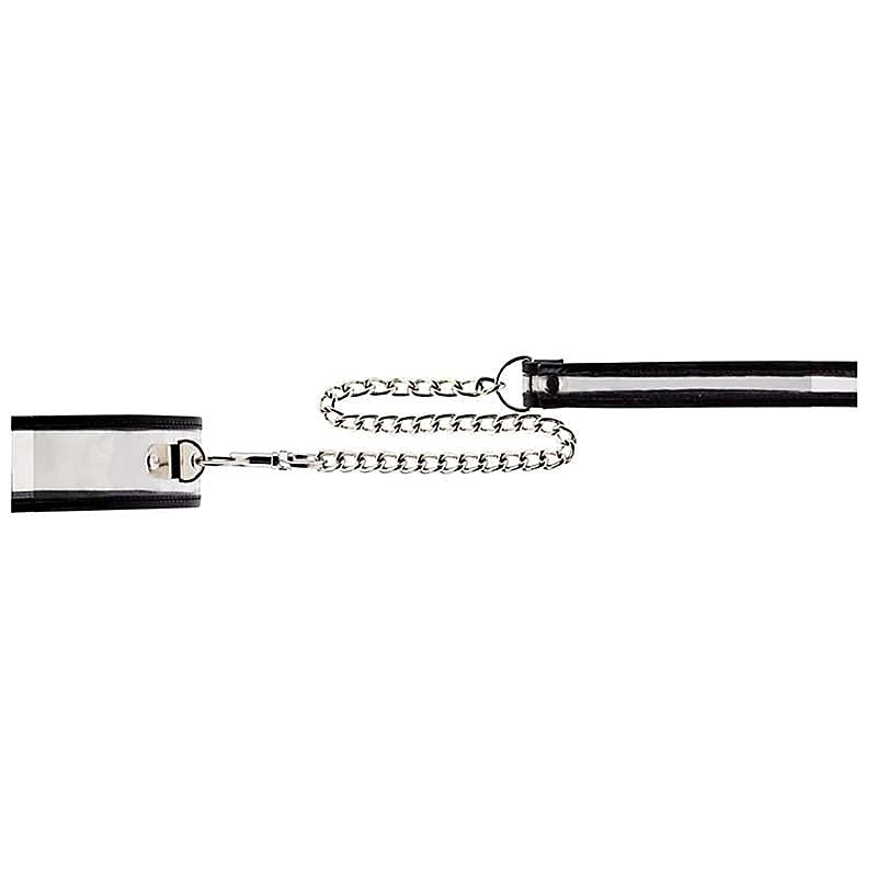 Bad Romance Translucent Slave Collar with Black Stripes - Collars and Leads