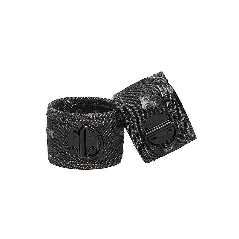 Denim Ankle Cuffs by Shots Toys - Cuffs and Restraints
