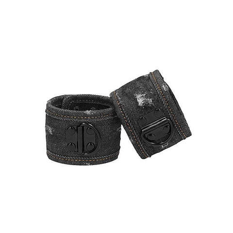 Denim Ankle Cuffs by Shots Toys - Cuffs and Restraints