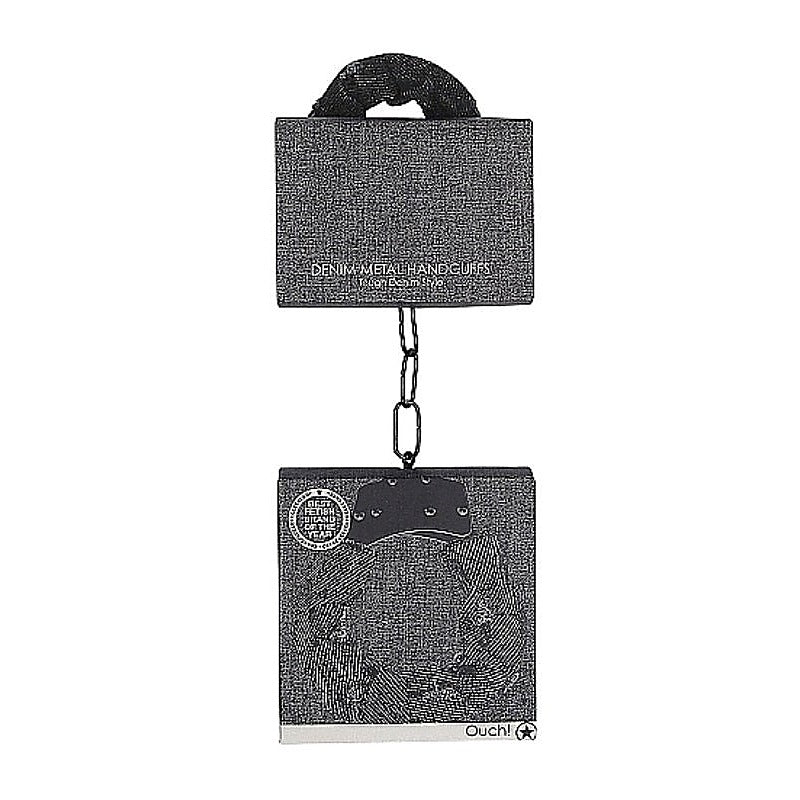 OUCH! Denim Metal Handcuffs by Shots Toys - Cuffs and Restraints