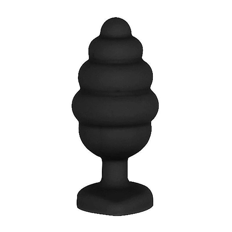 Ouch! Xl Ribbed Diamond Heart Plug By Shots Toys - Butt Plugs