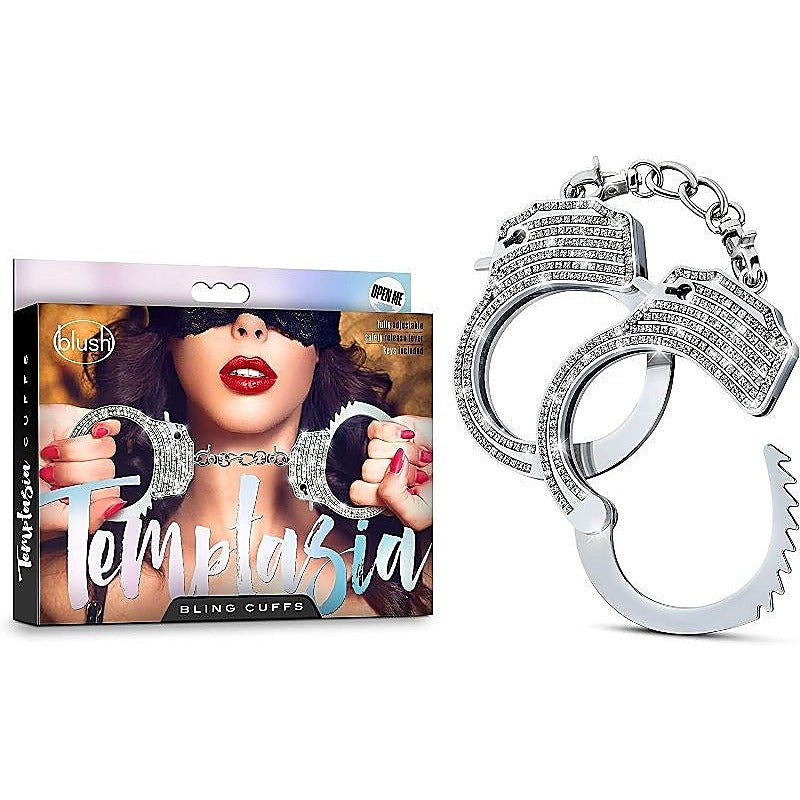 Temptasia Bling Cuffs - Luxurious Stainless Steel Restraints - Collars and Leads
