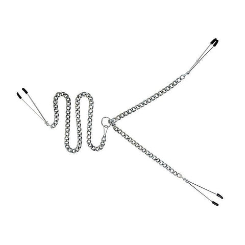 Y-Style Adjustable Tweezer Clamps With Clit Clamp - Nipple and Clit Clamps