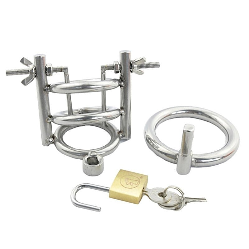 Stainless Steel Urethral Spreader CBT Chastity Cage - Male Chastity