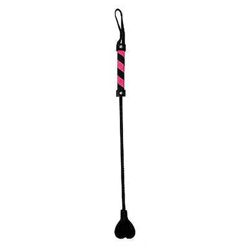 Heart Leather Crop Bondage Whip by Shots Toys - Whips And Crops