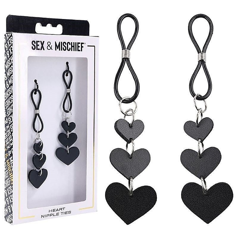 S&M Heart Nipple Ties by Sportsheets - Nipple and Clit Clamps