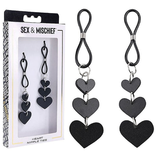 S&M Heart Nipple Ties - Nipple and Clit Clamps