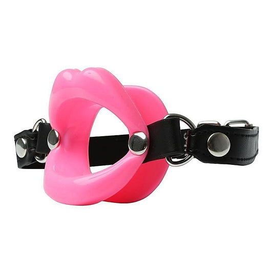 Sex and Mischief Silicone Lips Open Mouth Gag Pink