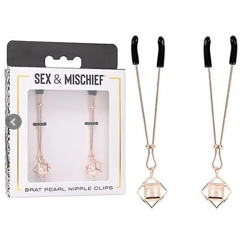 Sex & Mischief Brat Nipple Clips Set of 2 by Sportsheets - Nipple and Clit Clamps