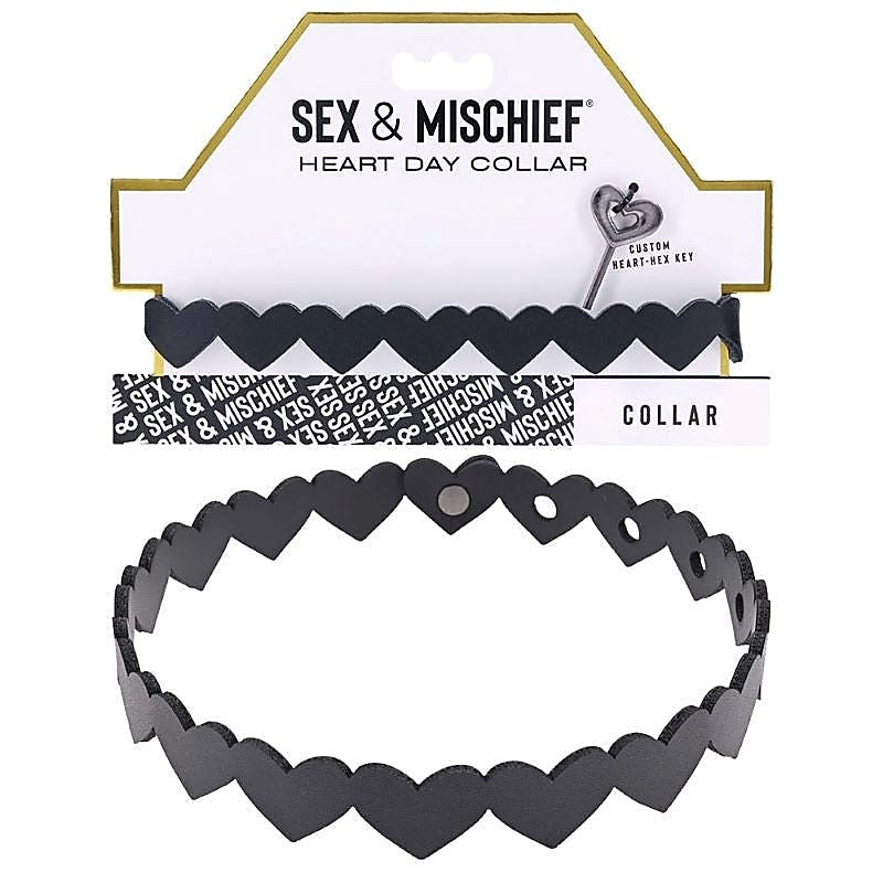 S&M Heart Day Bondage Collar by Sportsheets - Collars and Leads