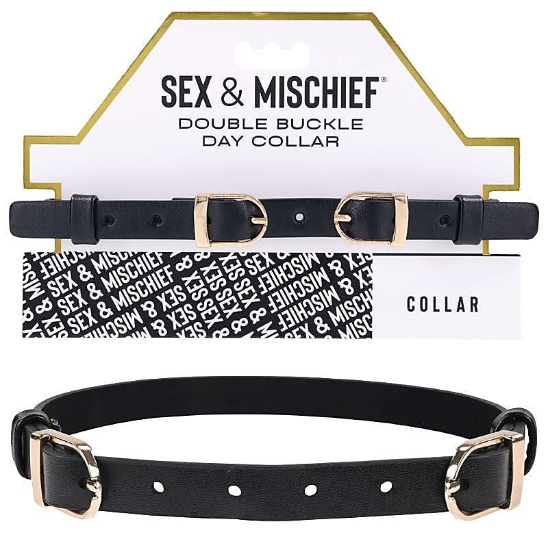 S&M Double Buckle Day Collar By Sportsheets - Collars and Leads