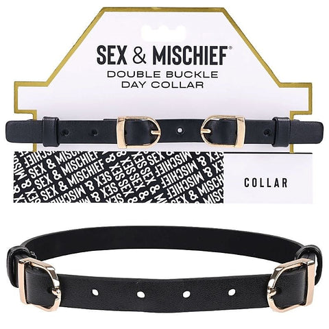 S&M Double Buckle Day Collar By Sportsheets - Collars and Leads