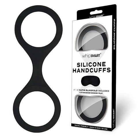 Whisper of Ecstasy - WhipSmart Silicone Handcuffs with Satin Blindfold - Cuffs and Restraints