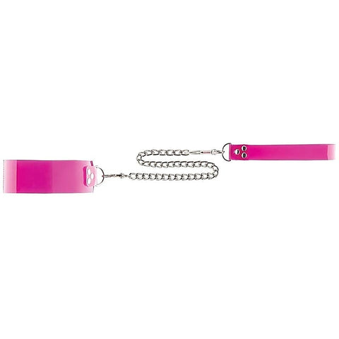 Bad Romance Pink Translucent Slave Collar By Shots Toys - Masks And Blindfolds