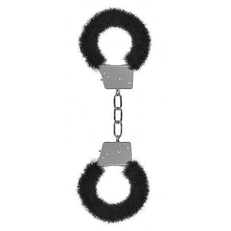 Ouch Beginner's Furry Handcuffs Fluffy Restraint - Steel Sex Toys